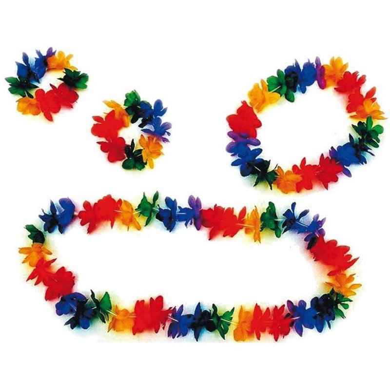 4-piece Hawaii necklace set colorful