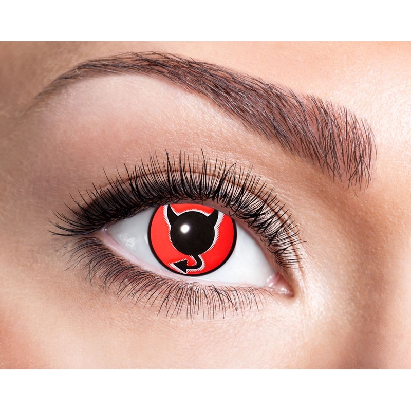 Annual contact lens devil's head red