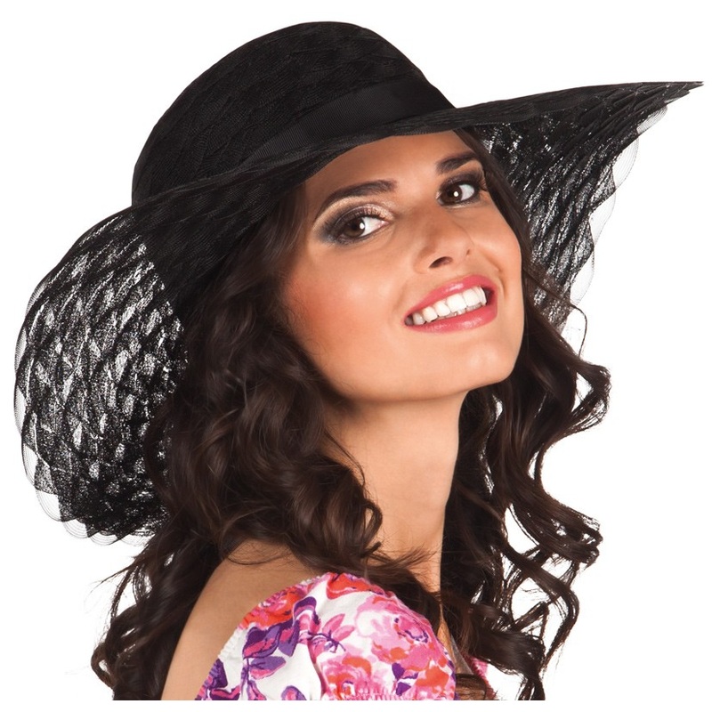 Black lady floppy hat