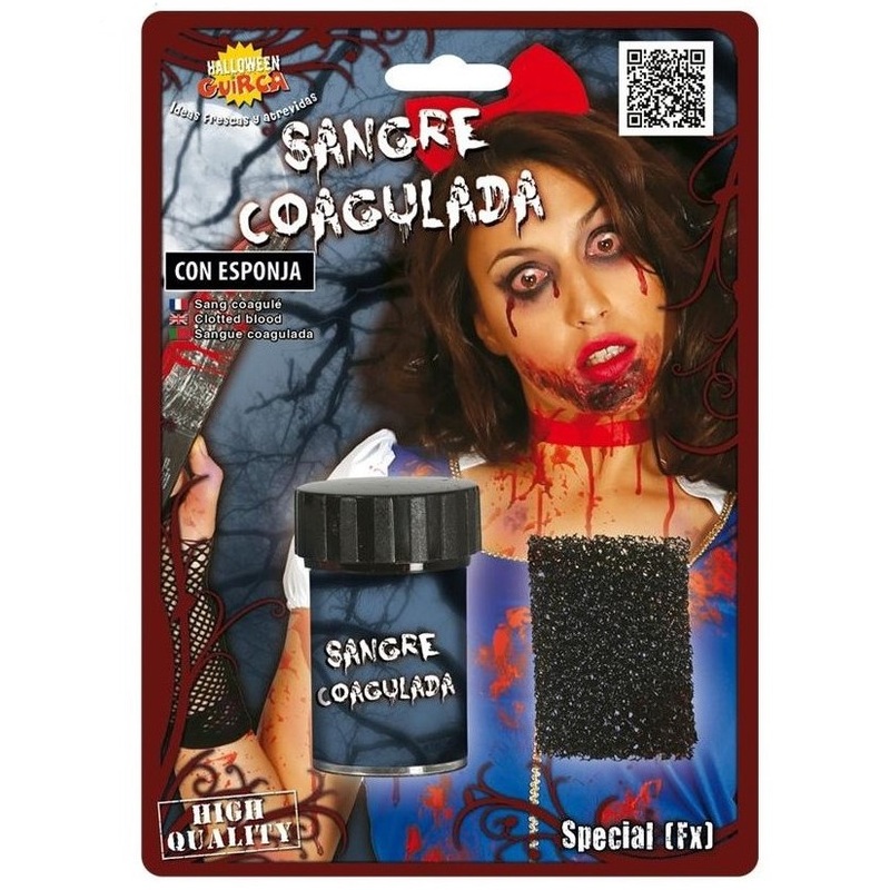 Coagulated fake blood with sponge