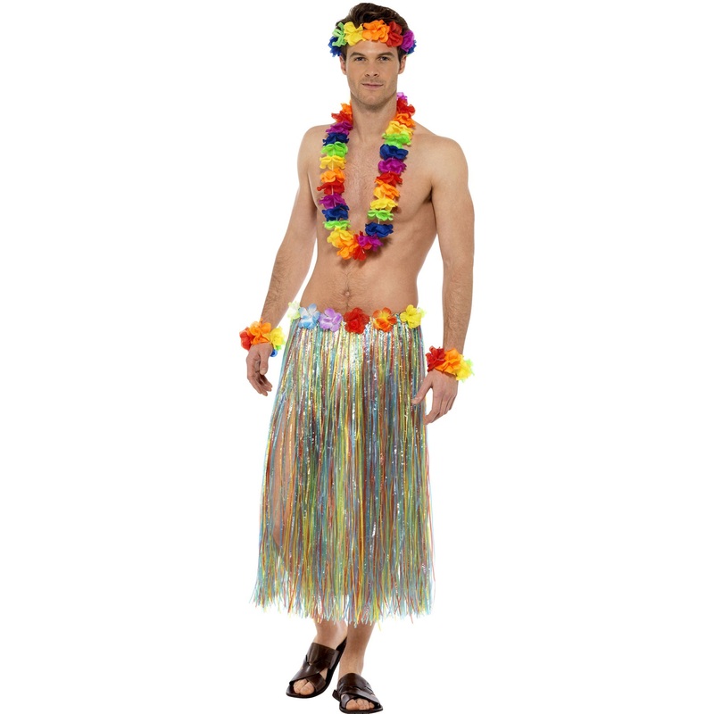 Colorful Hawaiian costume in a set