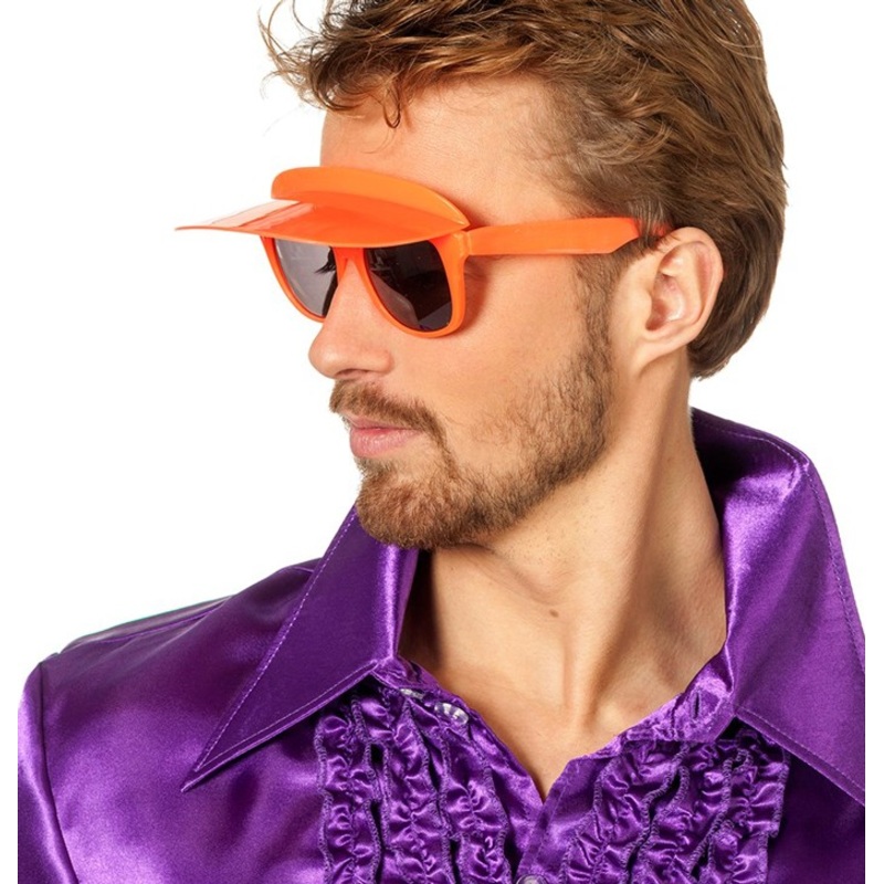 Funny neon orange umbrella glasses