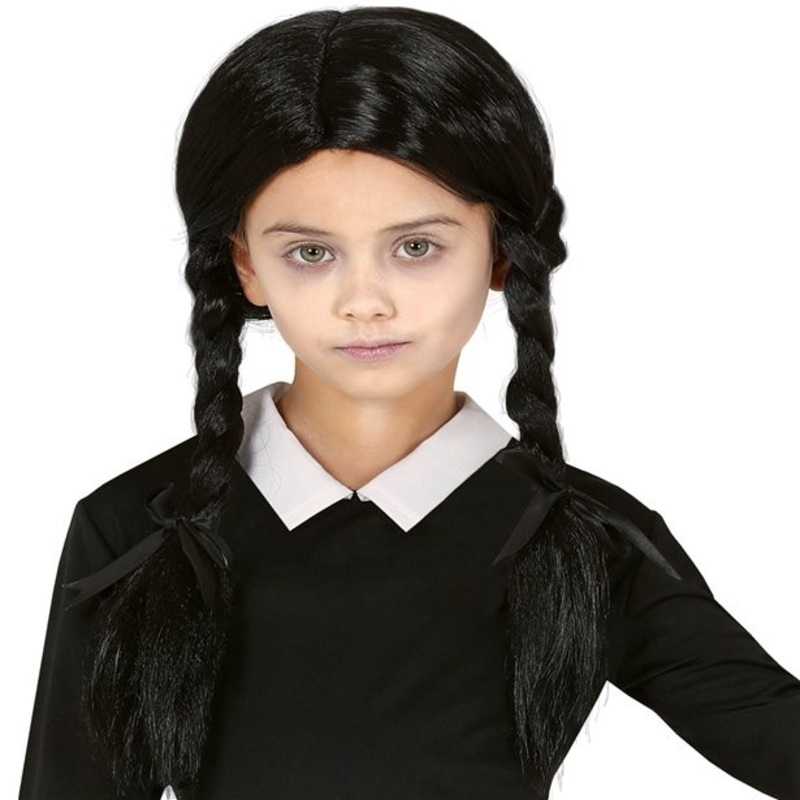 Halloween black braid wig for girls
