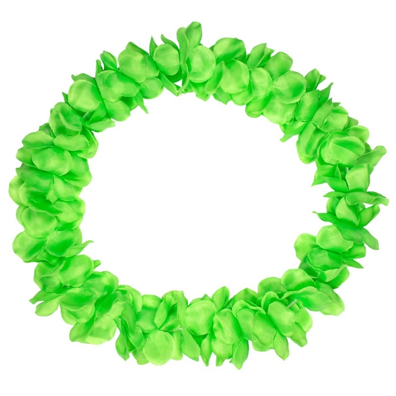Hawaiian necklace neon green