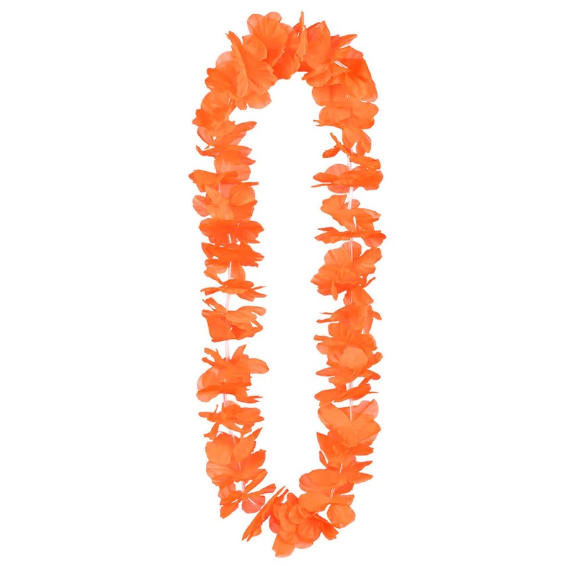 Orange Hawaiian Necklace Hoola Flower