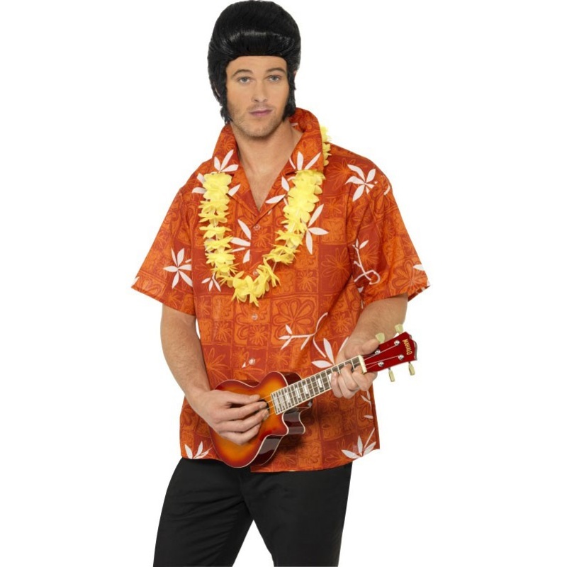 Orange men's Hawaii shirt M