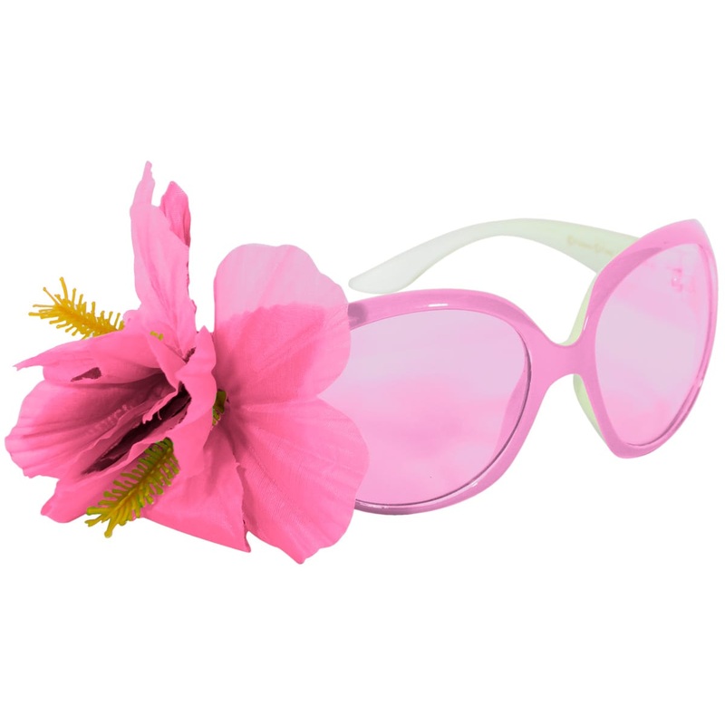 Party glasses with blossom in pink