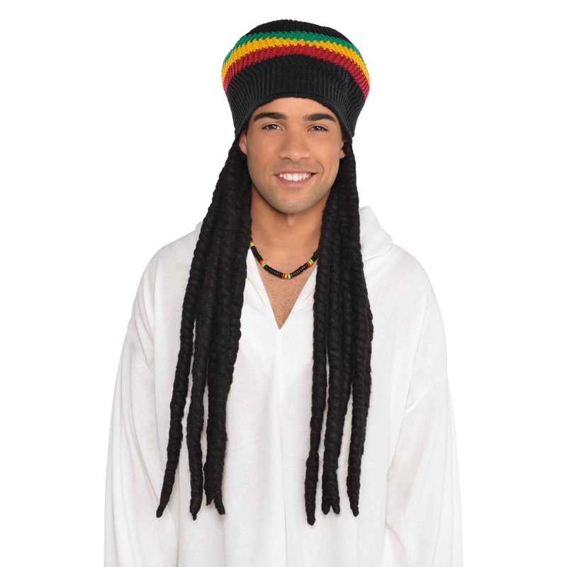 Rasta hat with dreadlocks