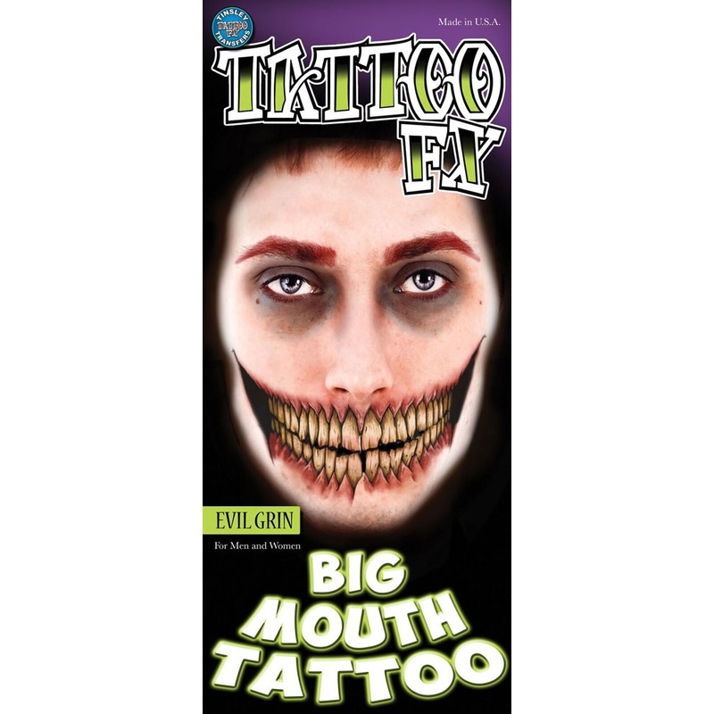 Terrible horror face tattoo