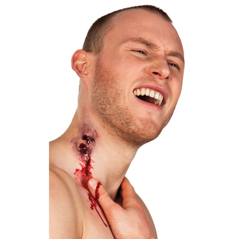 Artificial wound vampire bite made of latex