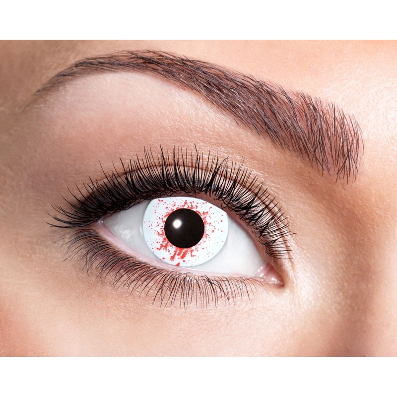 Blood stains annual contact lenses