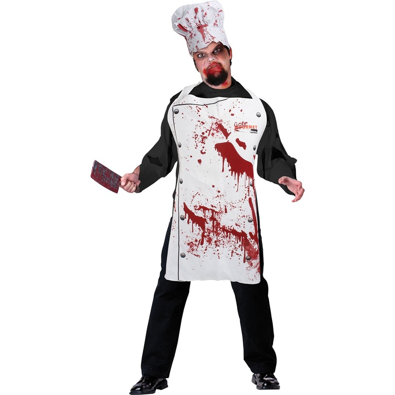 Bloody chef apron with hat