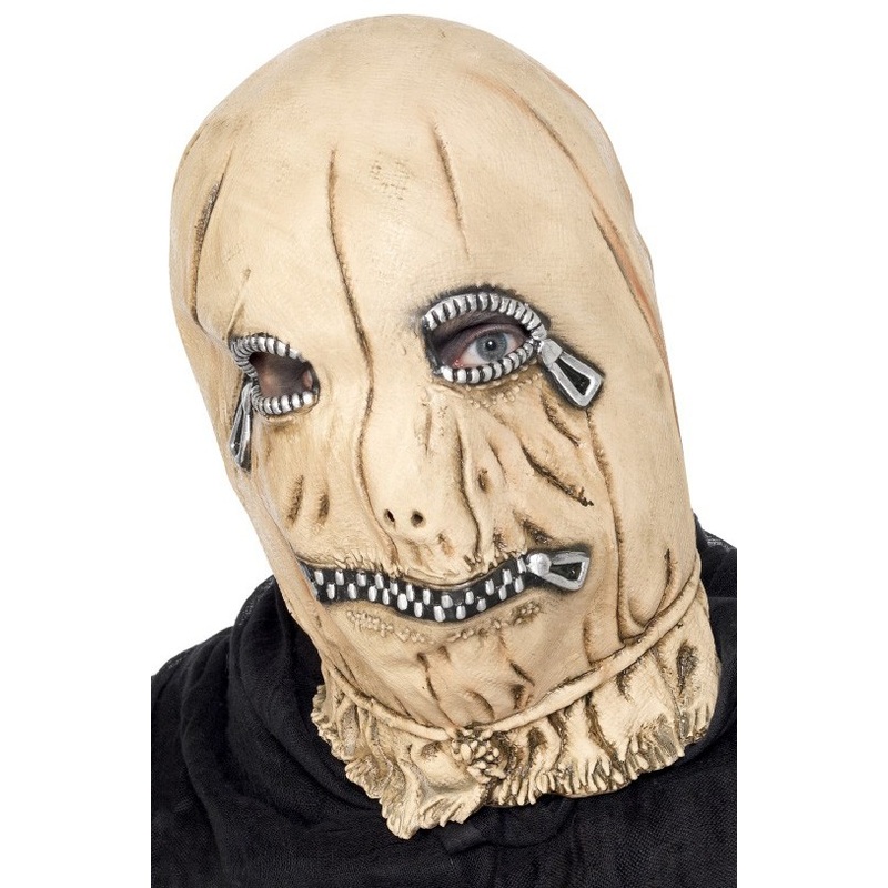 Scary sack mask with zipper