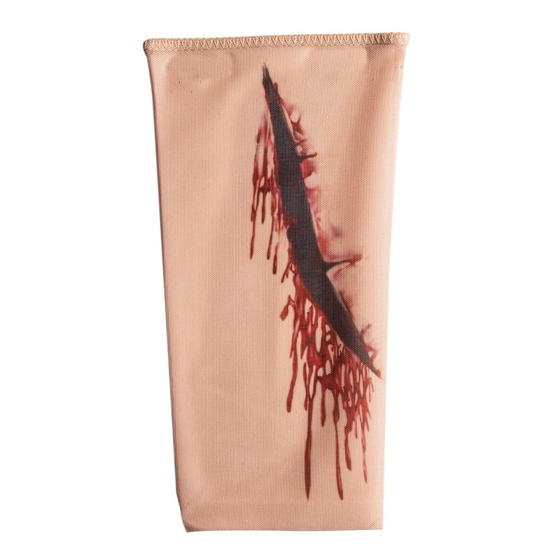 Arm warmers with bloody wound