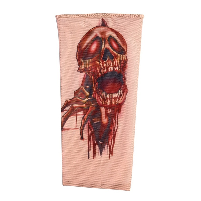 Arm warmers with horror skull tattoo
