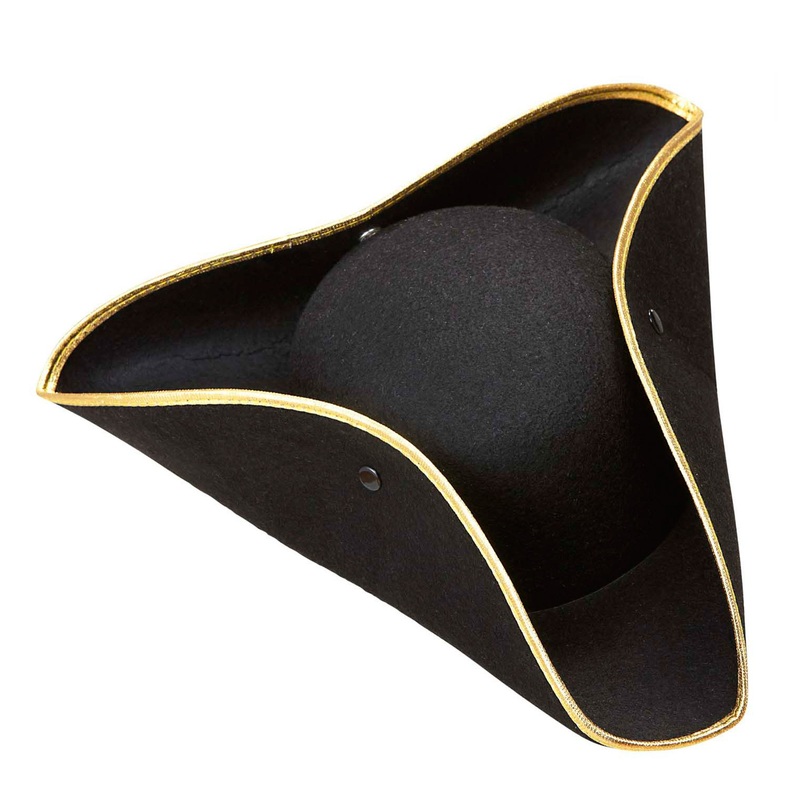 Baroque tricorn hat black and gold