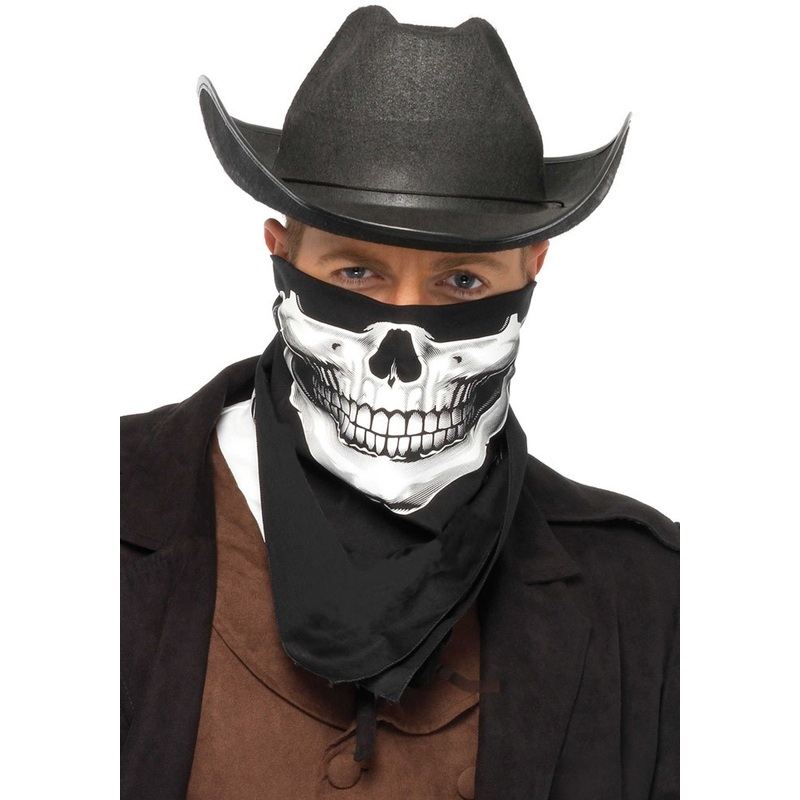 Black and white skull bandana mask