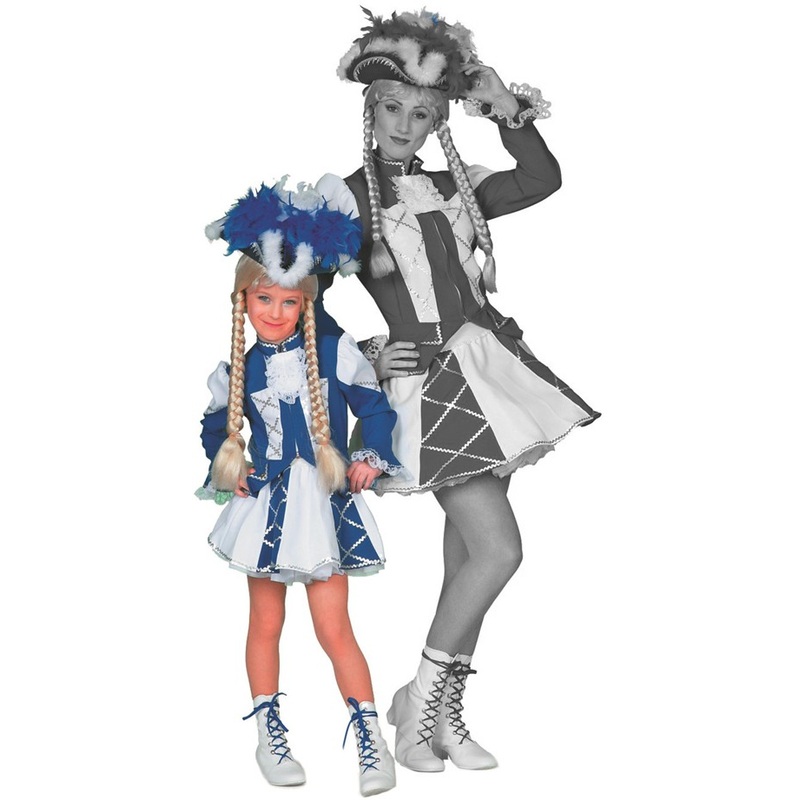 Funkenmariechen Tanzmariechen children's costume in blue and white 104