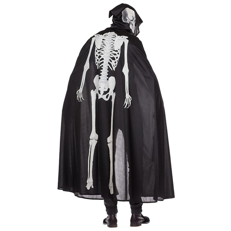 Glow in the dark skeleton cape for men