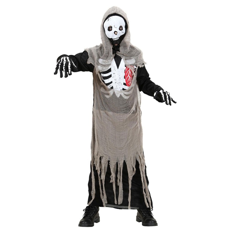Groovy zombie skeleton child costume 128