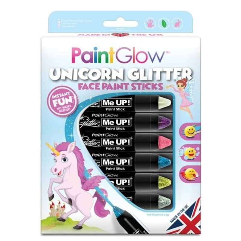 6 unicorn glitter make-up pencil set