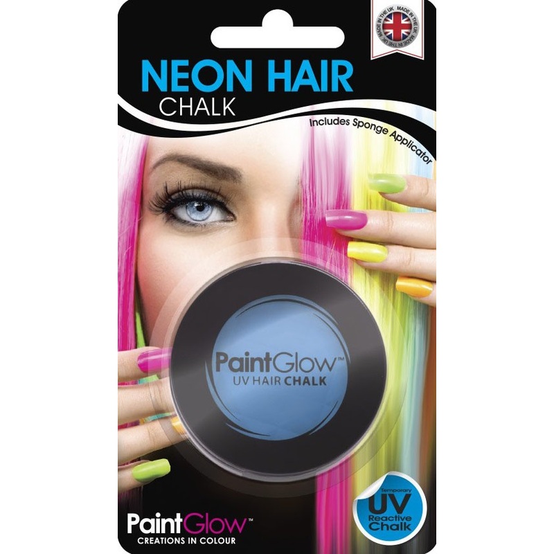 Blue neon UV hair chalk