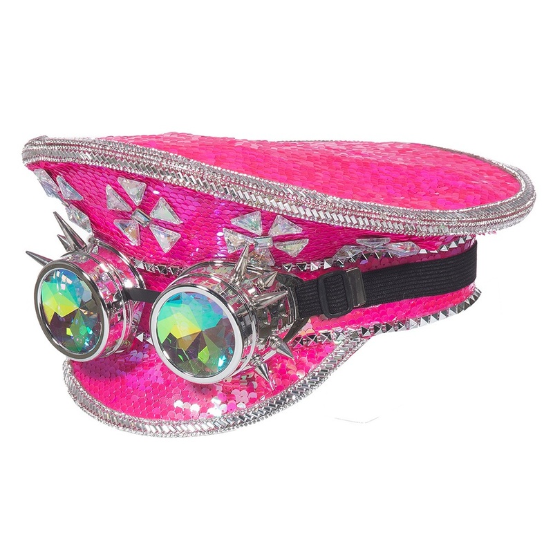 Burning Man hat with glasses