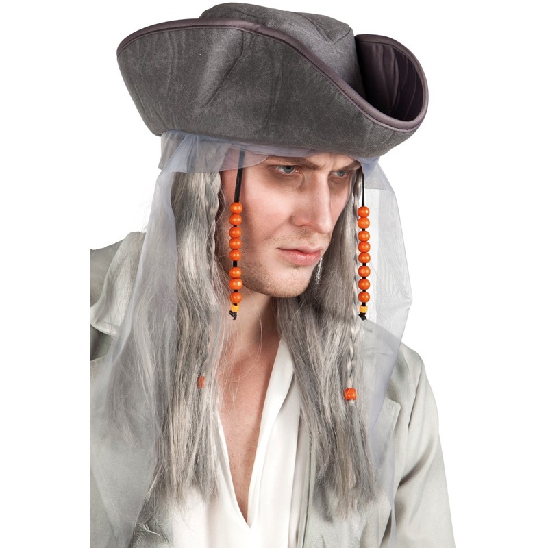 Ghost pirate wig with hat