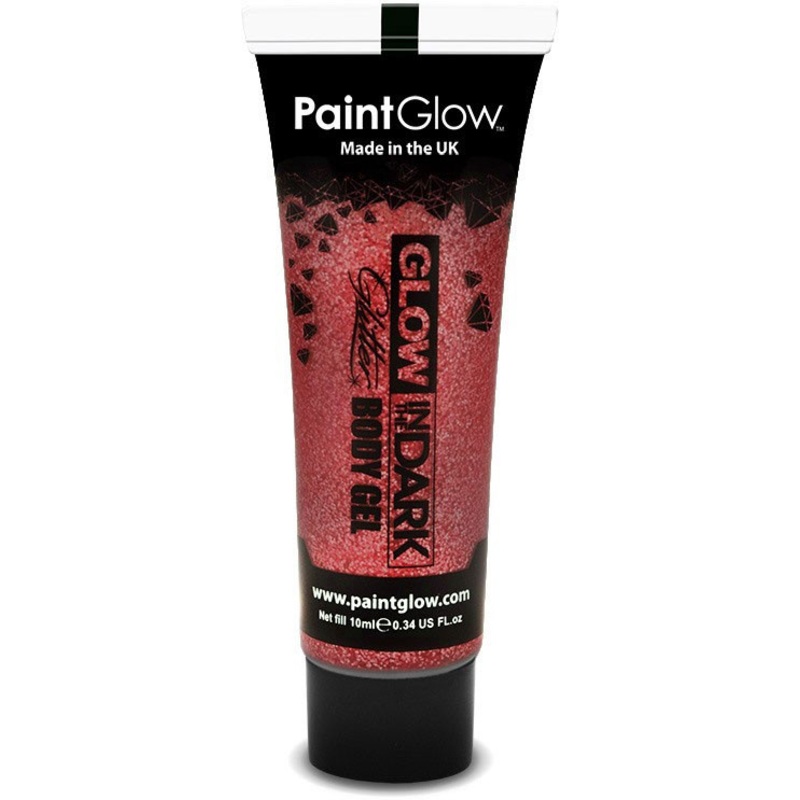 Glitter Effect Gel - Glow In The Dark Red