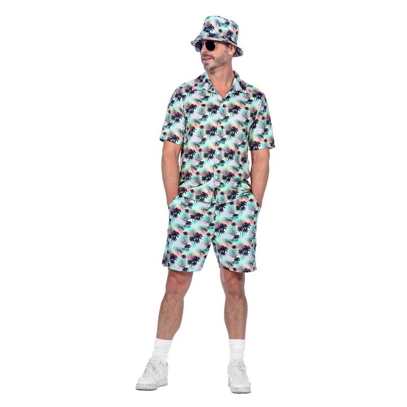 Hawaii palm set shirt & shorts for men L-