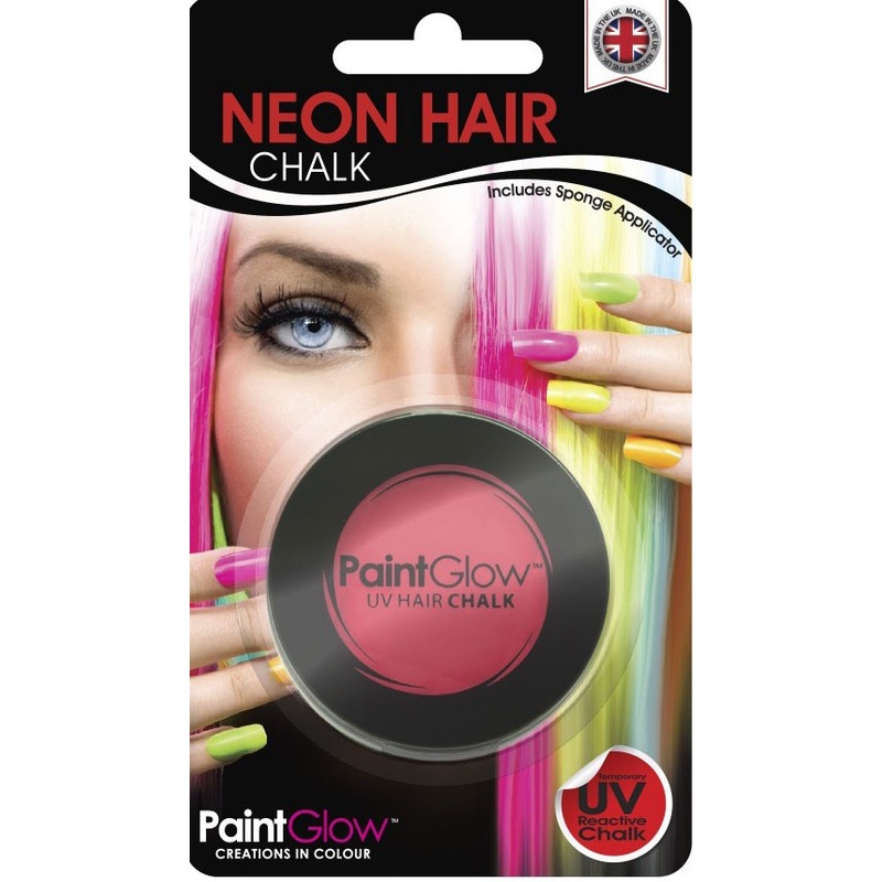 Neon red UV hair chalk