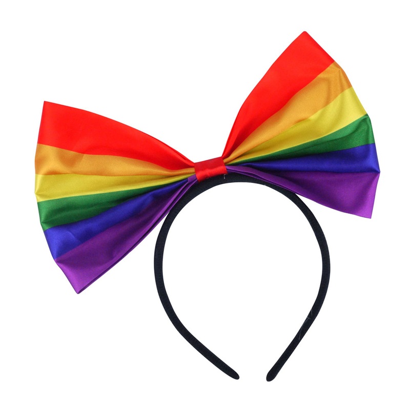 Pride rainbow headband with bow