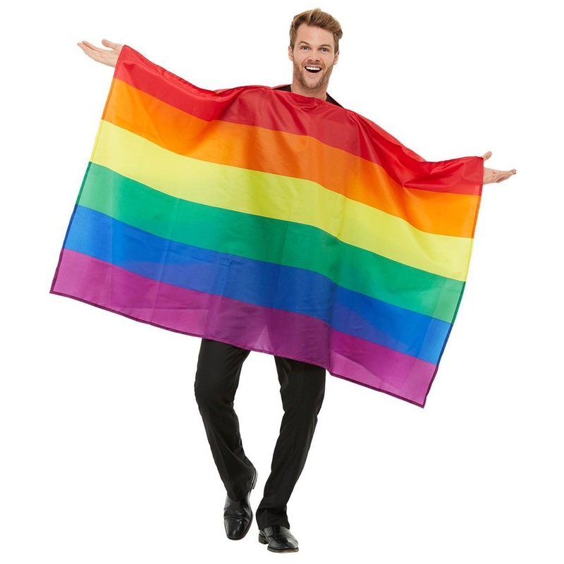 Rainbow poncho for adults
