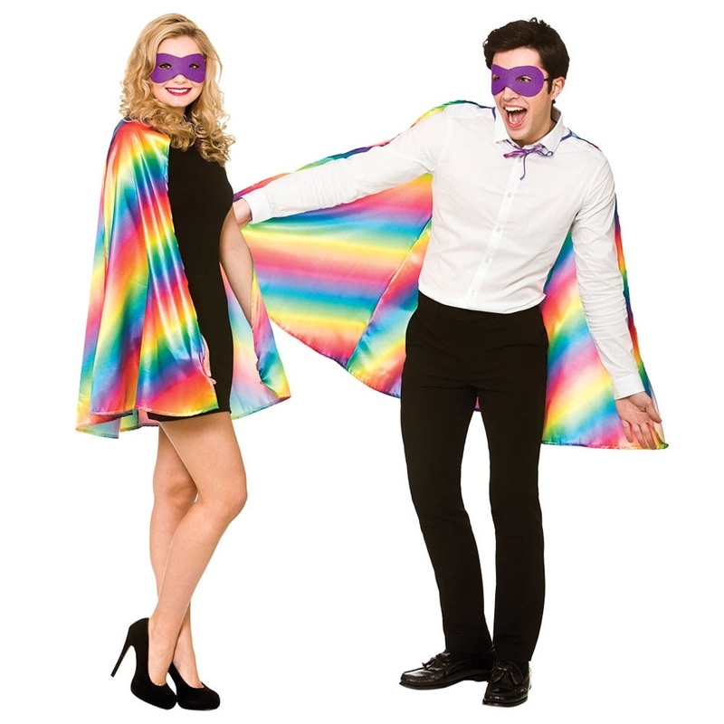 Rainbow superhero cape with mask