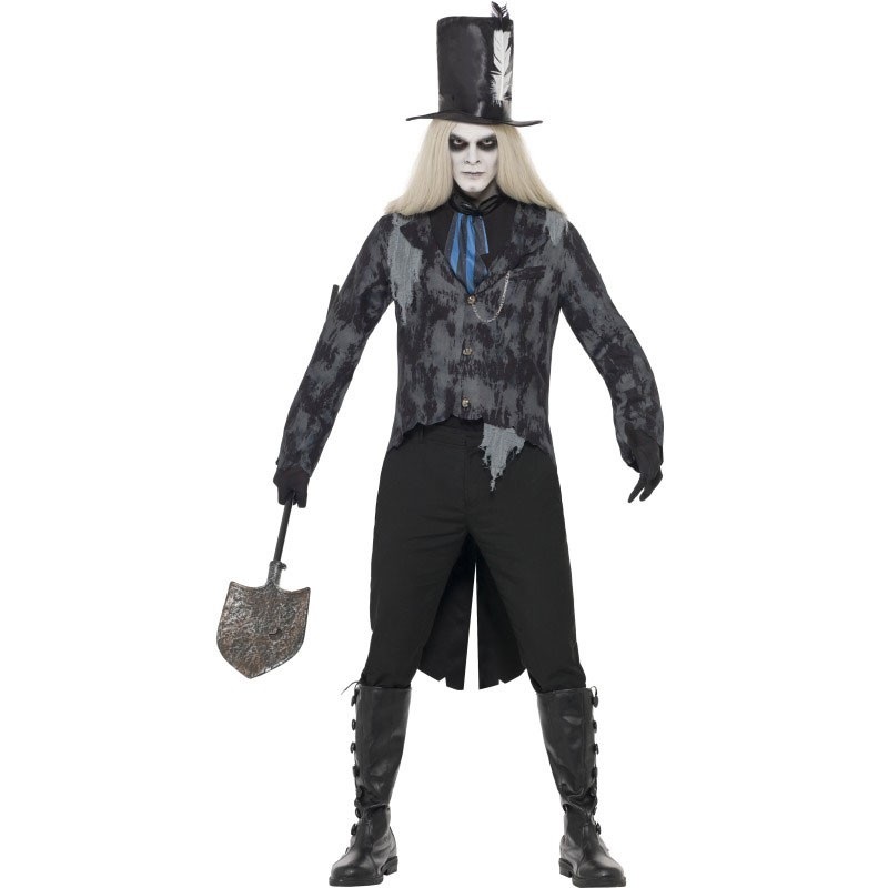 Scary gravedigger ghost town costume M