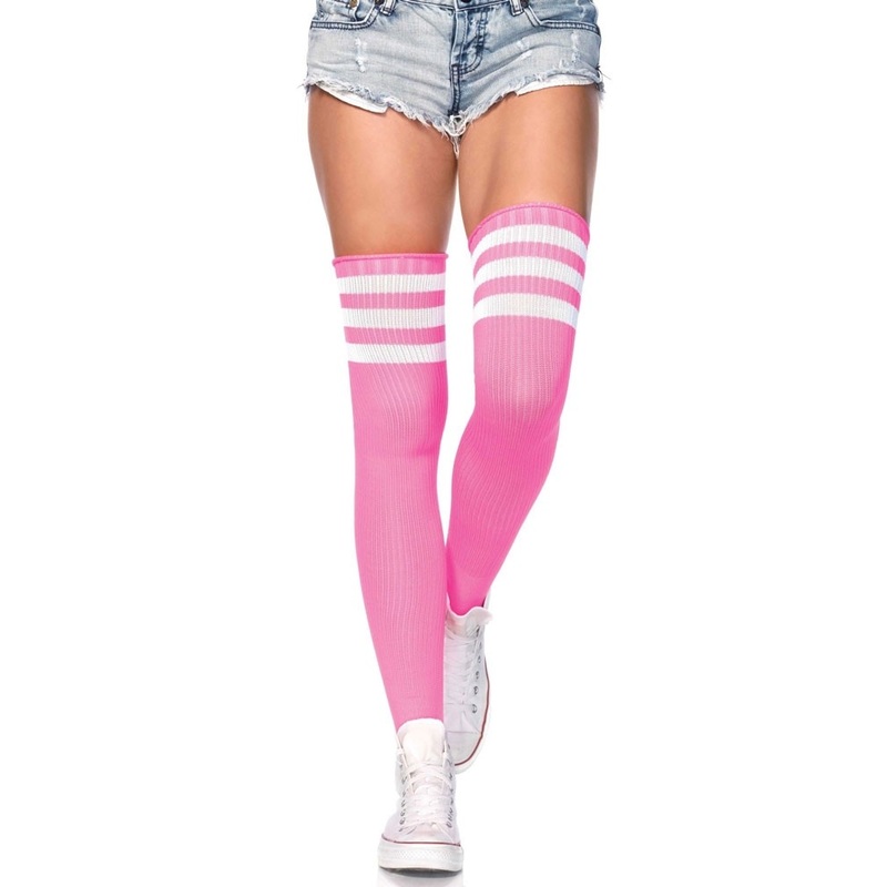 Sport overknees in pink and white
