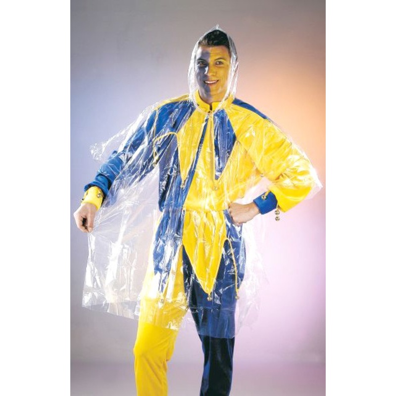 Transparent rain cape with hood