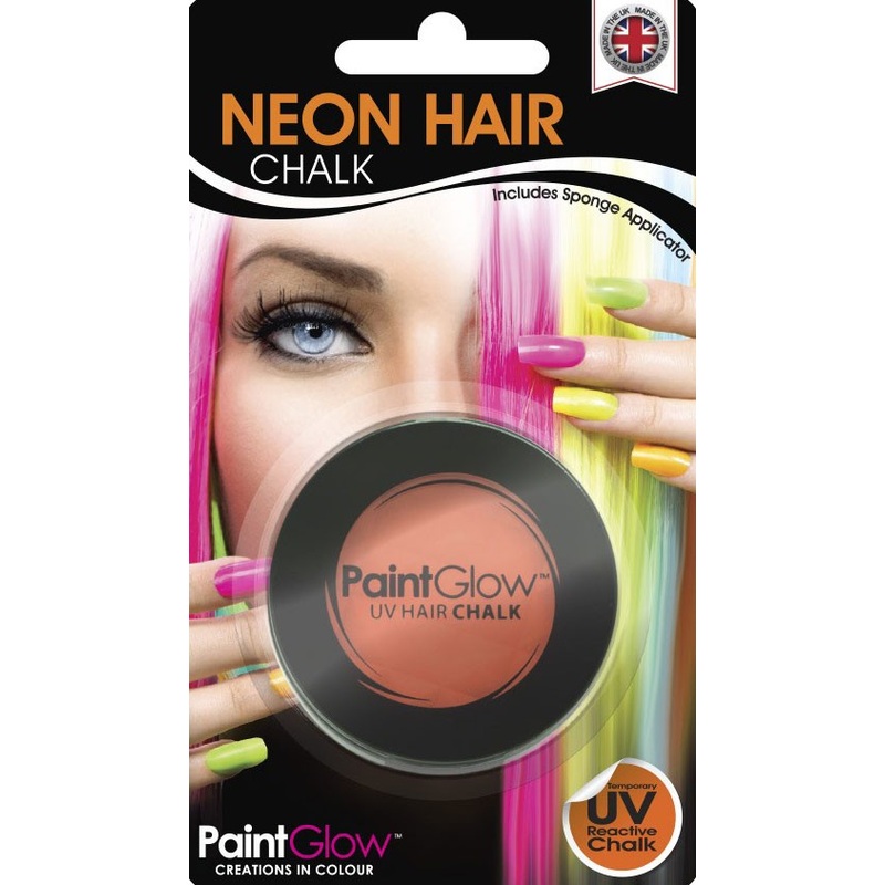 UV neon orange hair chalk