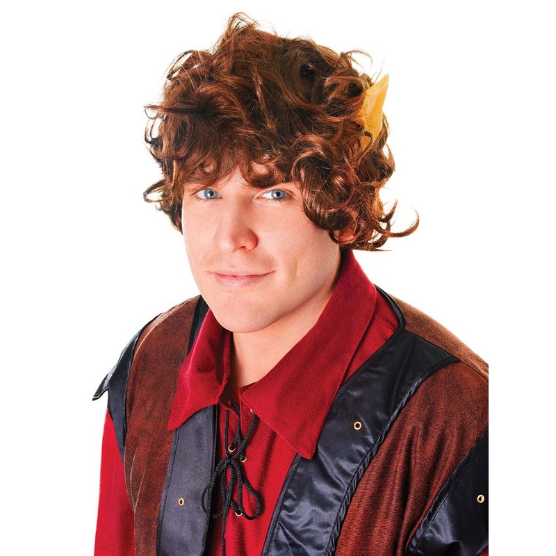 Brown elf wig with characteristic ears
