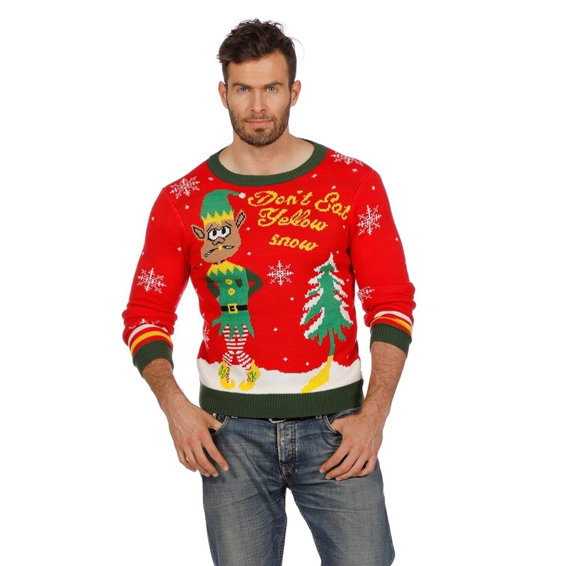 Christmas sweater yellow snow S