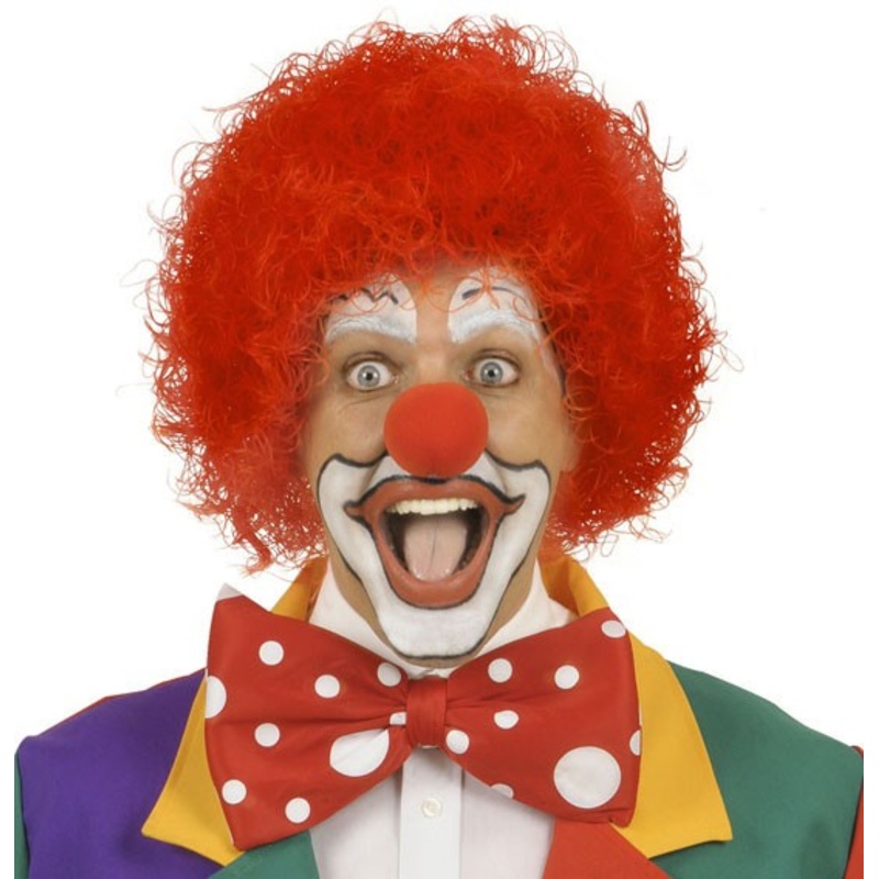Crazy clown wig red