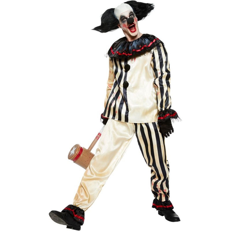 Crazy Halloween horror clown men's costume