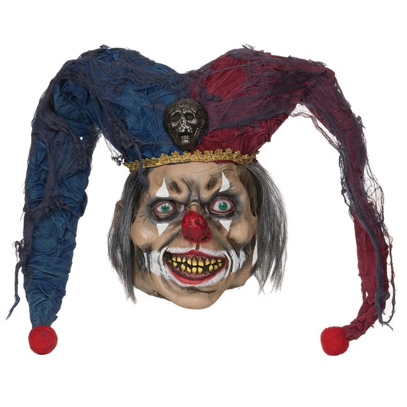 Creepy harlequin fool horroclown mask