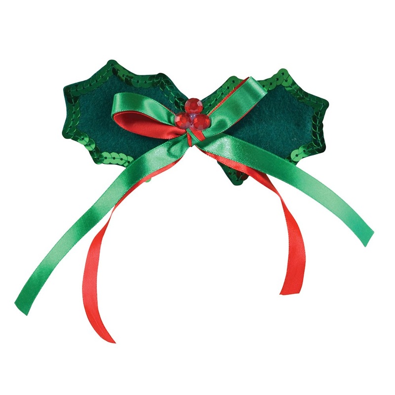 Elegant red-green Christmas bow tie
