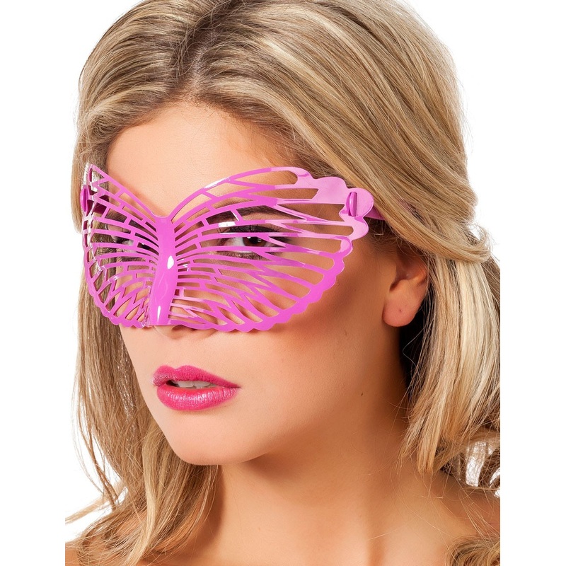Filigree butterfly party glasses in pink
