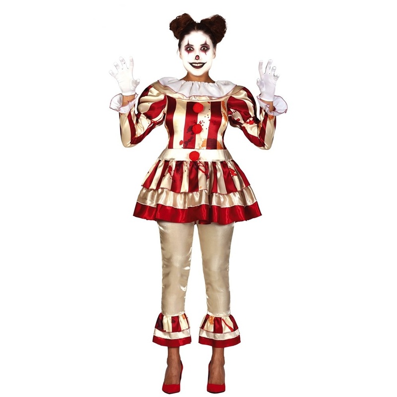 Horror circus clown costume for women S
