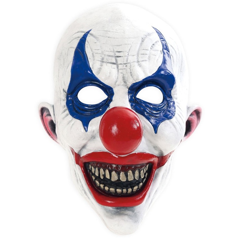 Horror clown mask white-blue-red