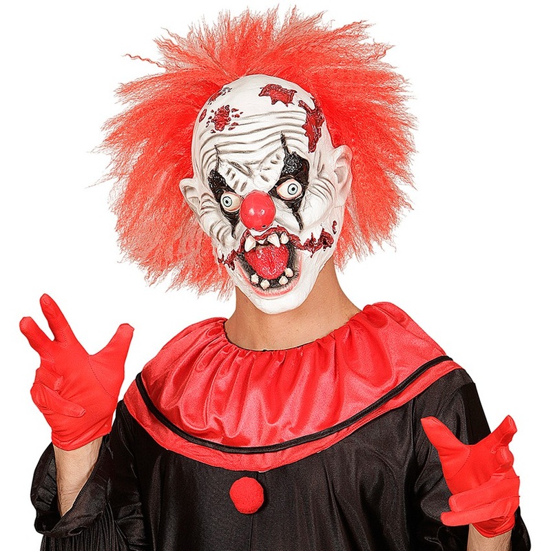 Horror clown Vito with red hair mask