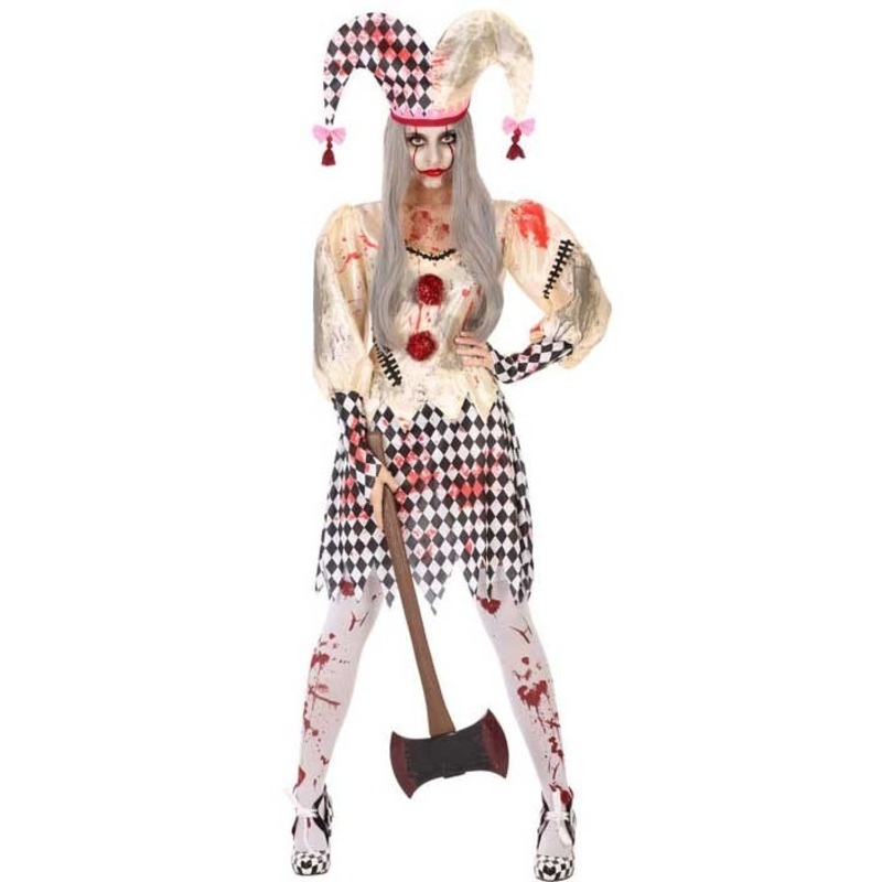 Jester horror harlequin costume for women XS-S