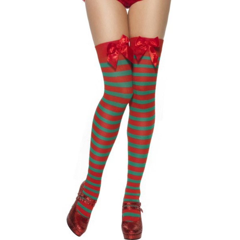 Overknees Miss Elfe red-green